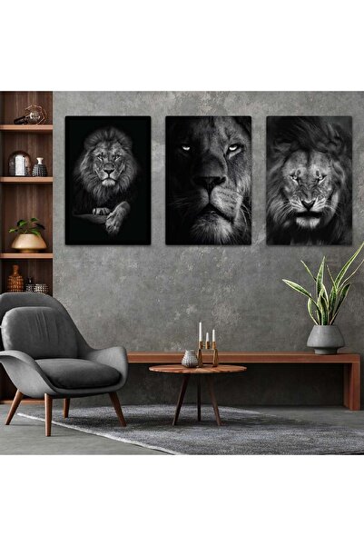 Zevahir Mobilya Dekorasyon Комплект за рисуване с троен MDF горски лъв