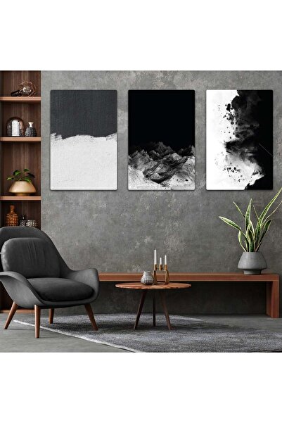 Zevahir Mobilya Dekorasyon Троен комплект за модерно рисуване от MDF в черно ...