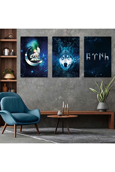 Zevahir Mobilya Dekorasyon Комплект за рисуване с троен MDF Gokturk