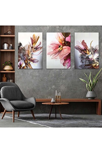 Zevahir Mobilya Dekorasyon Комплект за рисуване с тройни MDF цветни цветя