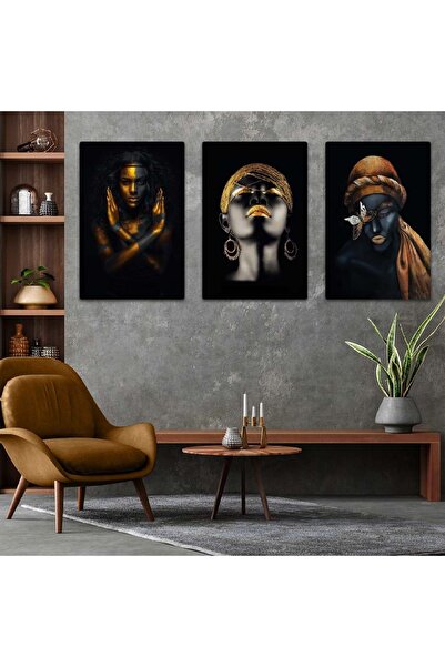 Zevahir Mobilya Dekorasyon Σετ τριπλό MDF Μαύρο Γυναικείο Τραπέζι