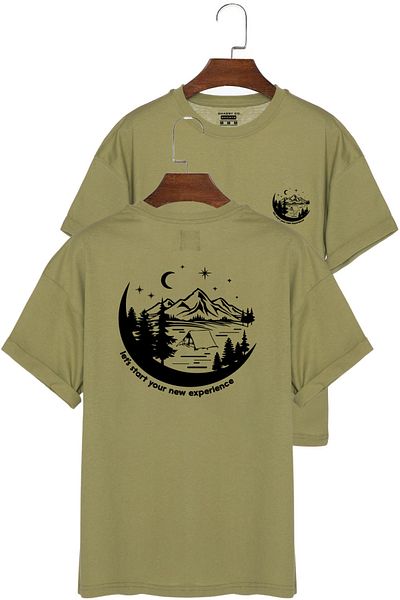 GHASSY CO. Unisex μπλουζάκι με στάμπα στην πλάτη και στο στήθος Aydoğa Outdoor Regular Oversize