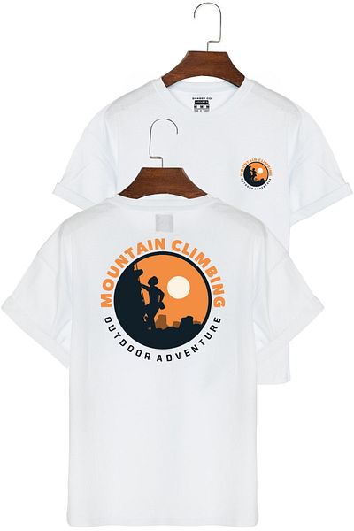 GHASSY CO. Unisex Μπλουζάκι Climb Outdoor Regular Oversize με στάμπα στην πλάτη και στο στήθος