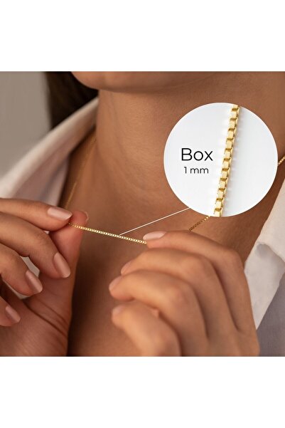 Dkmn Silver 925 Ayar İnce Box Zincir Gümüş Kolye