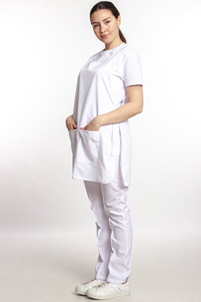 İstanbul Üniforma مريلة العمل - تصميم الأنابيب البيضاء