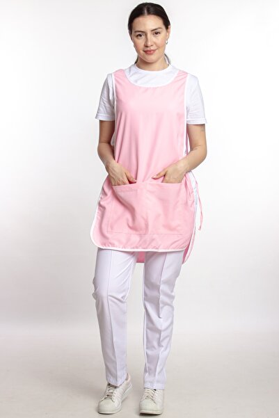 İstanbul Üniforma White Piping Work Apron