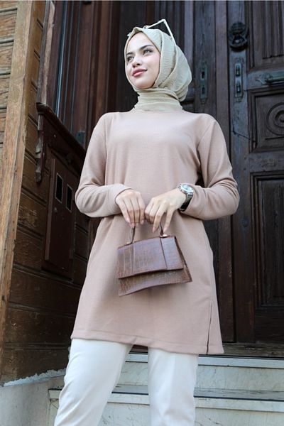 Bestenur Mink Hijab Tunic 531 - Με λεπτομέρεια από φυτίλι