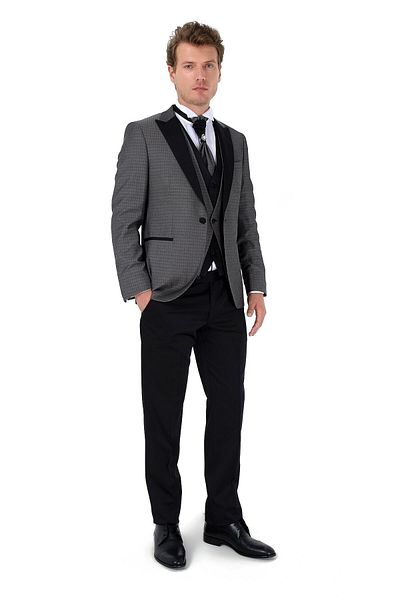 Morven Men's Light Gray New York Groom Suit with Vest