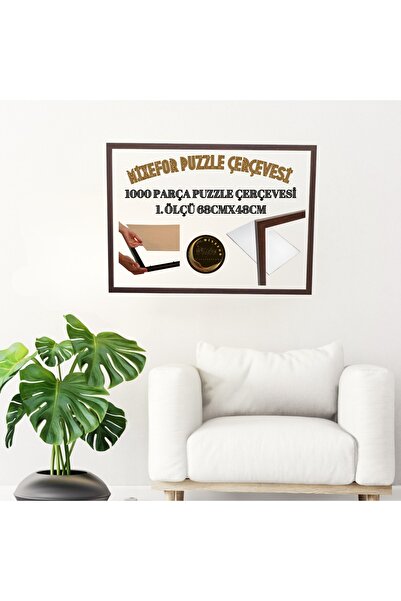 mixefor Πλαίσιο παζλ 1000 τεμαχίων Χρώμα καφέ Μέγεθος 68cm X 48cm Μπροστινή επιφάνεια Άθραυστη Αντιανακλαστική
