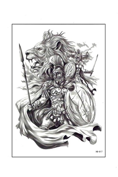 Mecit Tuhafiye Aslan Gladyatör Savaşcı Geçici Dövme