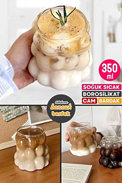 Tilbe Home Boncuk Şekilli Bardak Meşrubat Su Kahve Sunum Bardağı Isıya Dayanı...