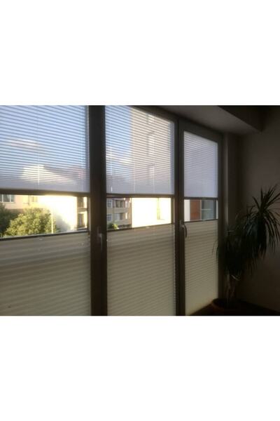 Orlenda Çiftli Sistem Cam Balkon Perdesi - Plise Perde - Pliseli Perde- Plice...