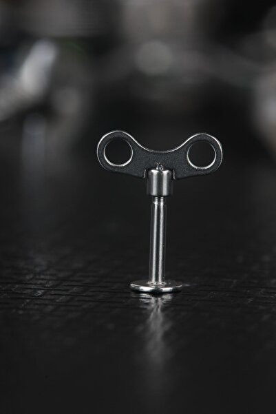 depozoom Cerrahi Çelik Kıkırdak Tragus Helix Labret Windup Key Piercing