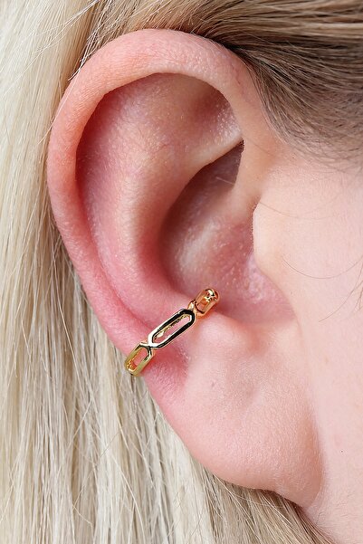 depozoom Altın Kaplama Ayarlanılabilir Sıkıştırılabilir Conch Orbital Earcuff...