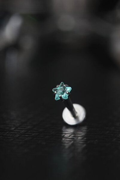 depozoom Cerrahi Çelik Kıkırdak Tragus Helix Zirkon Taş Labret Yıldız Piercing