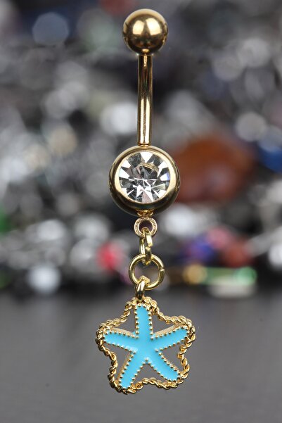 depozoom 316l Cerrahi Çelik Özel Üretim Zirkon Taş Deniz Yıldızıgöbek Piercin...