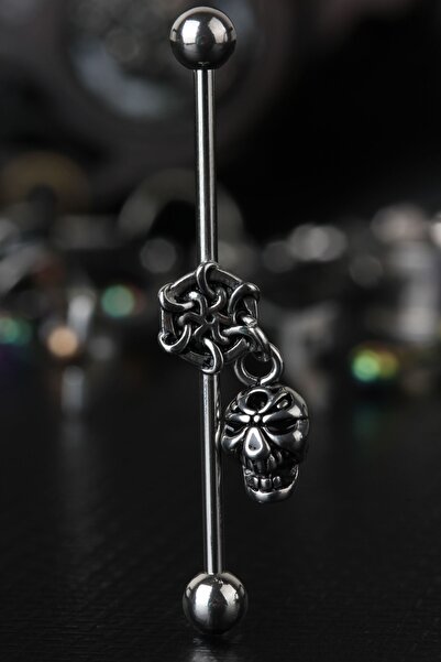 depozoom Cerrahi Çelik Kuru Kafa Köprü Piercing