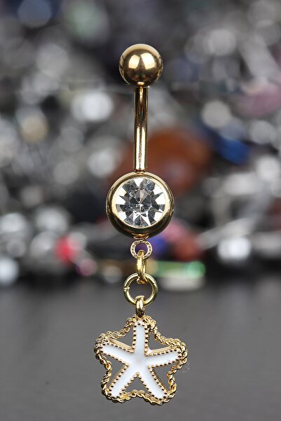 depozoom 316l Cerrahi Çelik Özel Üretim Zirkon Taş Deniz Yıldızıgöbek Piercin...