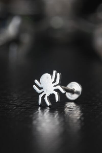 depozoom Cerrahi Çelik Kıkırdak Tragus Helix Labret Örümcek Piercing