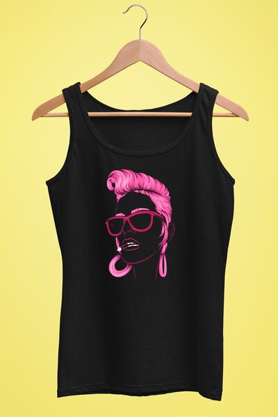 Raf Coll Tricou cu bretele pentru femei Fata de dama imprimat digital 100% bu...