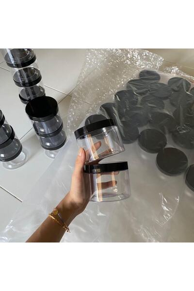 redCOS 10'lu 250 ml Şeffaf Plastik Krem Kavanozu Vidalı Kapaklı,sızdırmaz,day...