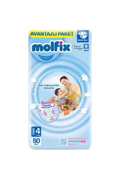 Molfix Advantageous Pack of 50 Maxi Baby Diapers - Size 4
