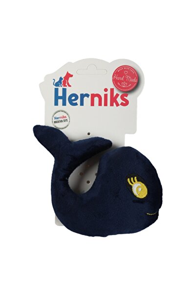 Herniks لعبة كلب مطرزة من القماش الصوتي - حوت 15 سم