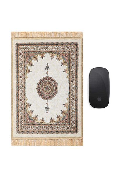Bursa İpek Small Carpet White Decorative Mousepad