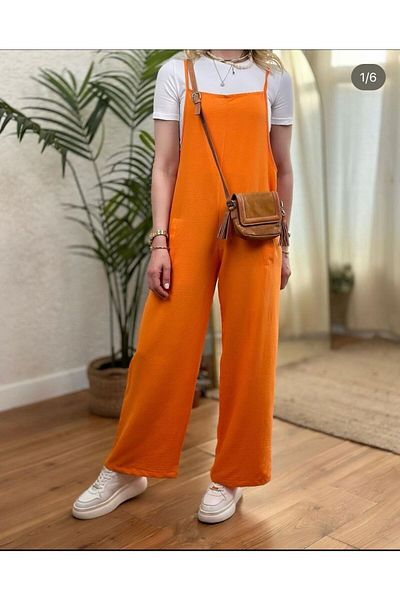 modasindoma Women's Black Wide Leg Salopet