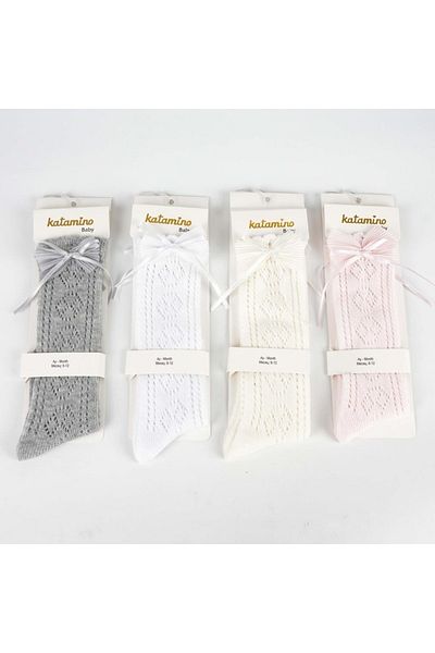 Katamino baby girl knee-high socks openwork socks with holes