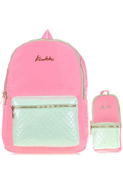 KAUKKO Set rucsac și pix pentru școală roz Aqua Green - Fată