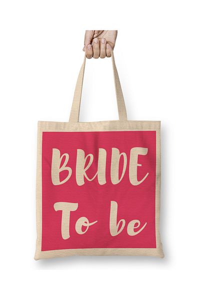 Baskı Dükkanı Bride To Be Loop Font Geantă din pânză cu mâner lung
