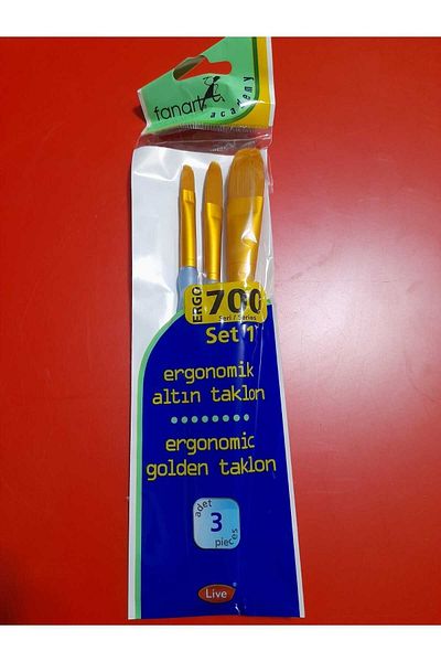 Fanart Σετ βούρτσας γλώσσας γάτας της σειράς Academy Gold Taklon Ergo 700 σετ 1 3 πακέτο