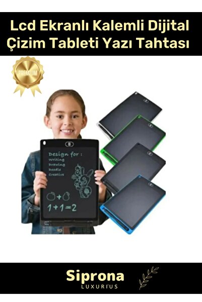 Genel Markalar Lcd Ekranlı Kalemli Dijital Çizim Tableti Yazı Tahtası Boyama Resim Için Akıllı Çocuk Tablet 8,5 Inç