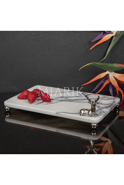 MIARIK DESIGN & DEKORASYON Dekoratif Leylak Mermer Aksesuar Detaylı Dikdörtge...