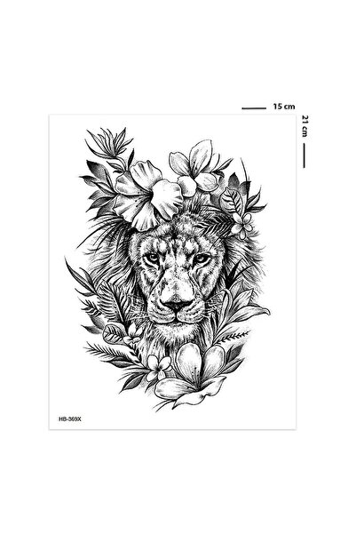 Everglow Jewelry Aslan & Çiçek Geçici Dövme Tatto