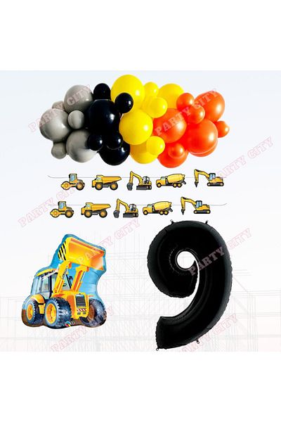 Party City Σετ γιορτής γενεθλίων με θέμα την κατασκευή 9 ετών