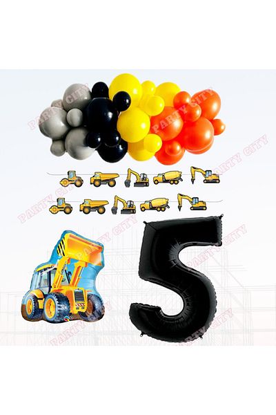 Party City Σετ γιορτής γενεθλίων με θέμα την κατασκευή 5 ετών