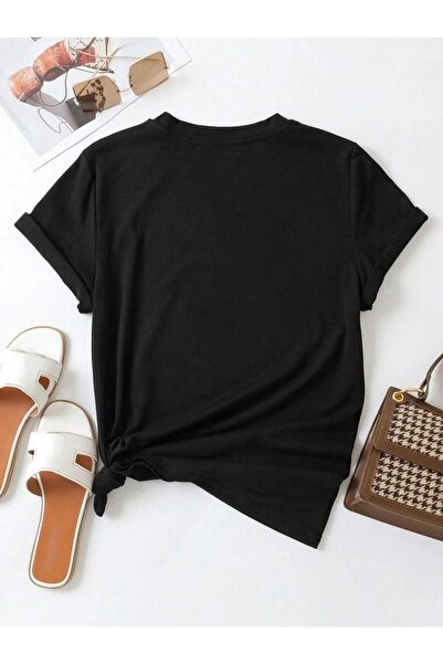 blausee wear Tricou oversize cu decolteu rotund cu imprimeu Flower Moon