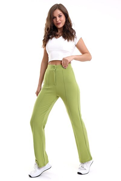 Winmoda34 Pantaloni din stofă Palazzo cu talie înaltă cu pelerină