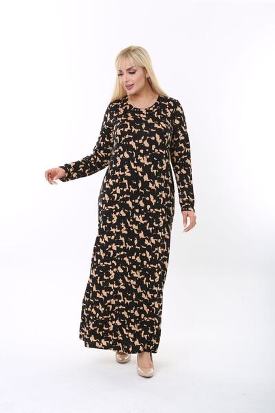 mezura tekstil Γυναικείο Plus μέγεθος μακρυμάνικο βισκόζη χτενισμένο βαμβακερό χιτζάμπ κατάλληλο μακρύ μάξι φόρεμα