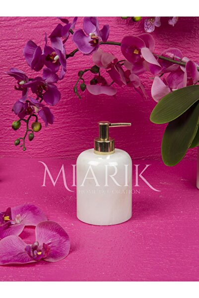MIARIK DESIGN & DEKORASYON Beyaz Altın Detaylı Sıvı Sabunluk