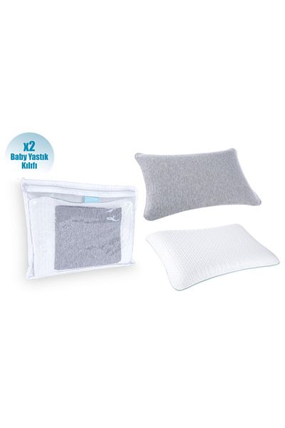 VİSCOTEX Baby Pillow Case 50x32x6cm White/grey