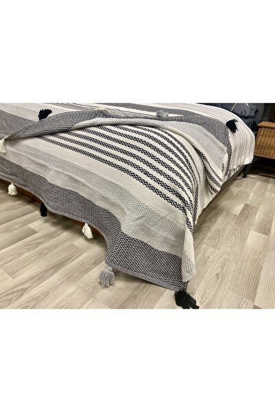 Homecella Ponponlu Battal Boy Pamuk Yatak Örtüsü