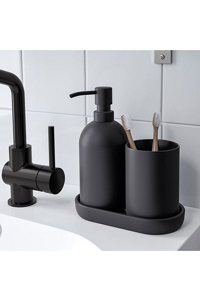 IKEA Σετ Μπάνιου Μαύρο 3 Τεμαχίων