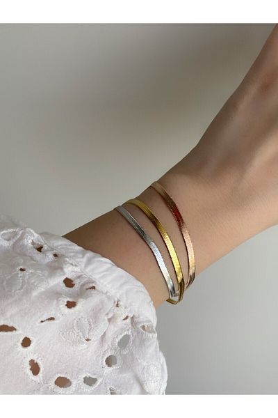 Owentis Steel 3 Colors 3 Rows Italian Bracelet - No Darkening-