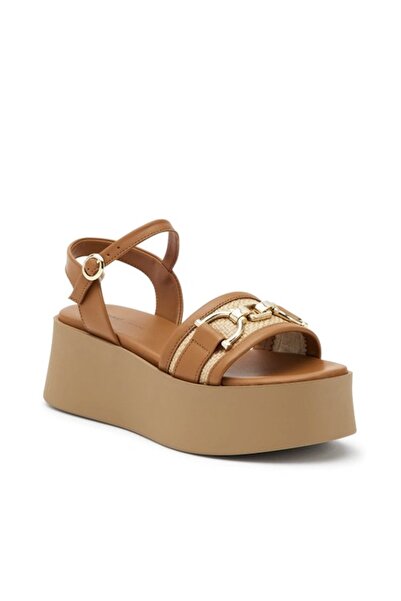 Frau Kadın Terlik 88I5 Frau RAFIA Leather CAMELwood
