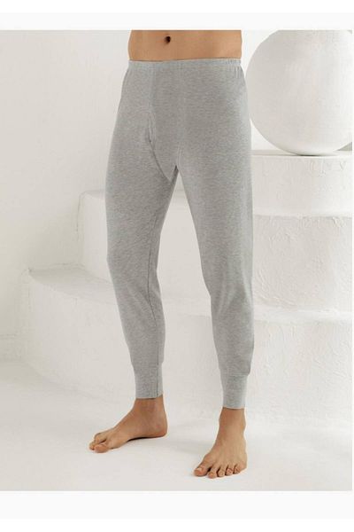 Şahinler Men's Gray Long Cuffed Interlock Underwear M New Season (6 Economic Pack)