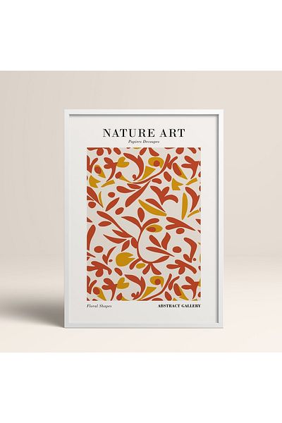 HOMEPACK Tablou cu rame din lemn alb Poster cu rame Decor artistic modern de perete (FLOWER284-WHITE-50X70)