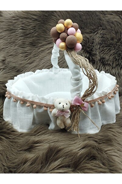 7Renk Ayıcıklı Bebek Mevlütü Sepeti,Hediyelik Dağıtma Sepeti ,Kırk Uçurma Sep...